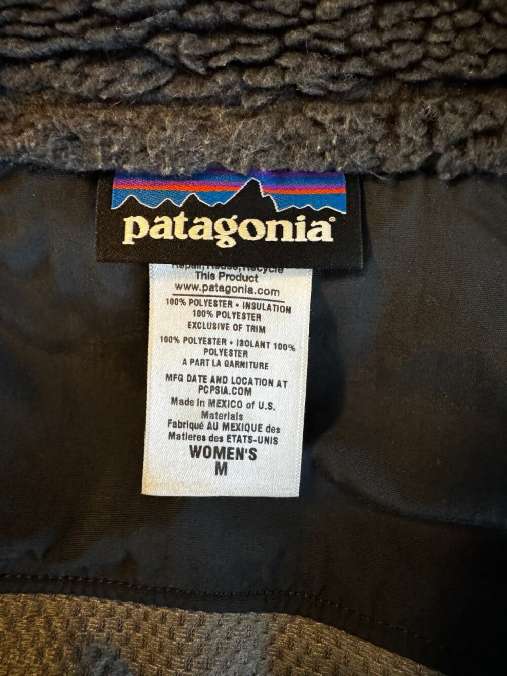 Patagonia Womens Medium Gray Sherpa Fleece Zip Vest Full Zip Outdoor - Picture 3 of 6